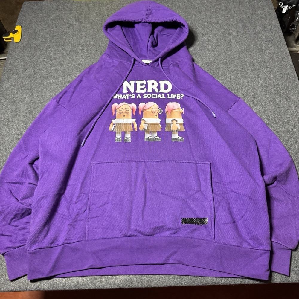 1886 Fashion Mens Heavyweight Nerd Social Life Hoodie Size M‎ Made in Portugal